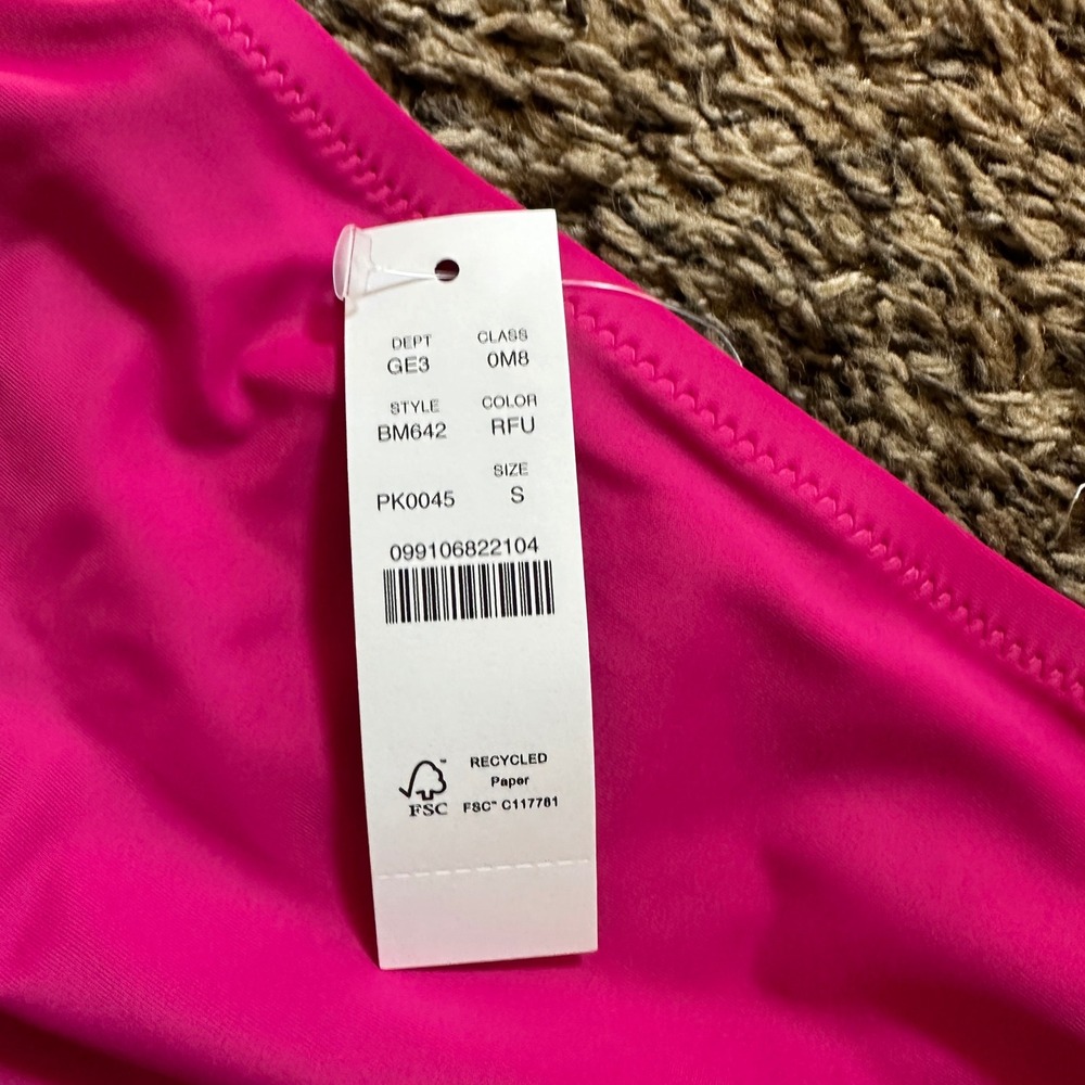 J.Crew High-Waisted Bikini Bottoms Hot Pink Swimsuit Panties New Size S - Picture 4 of 6